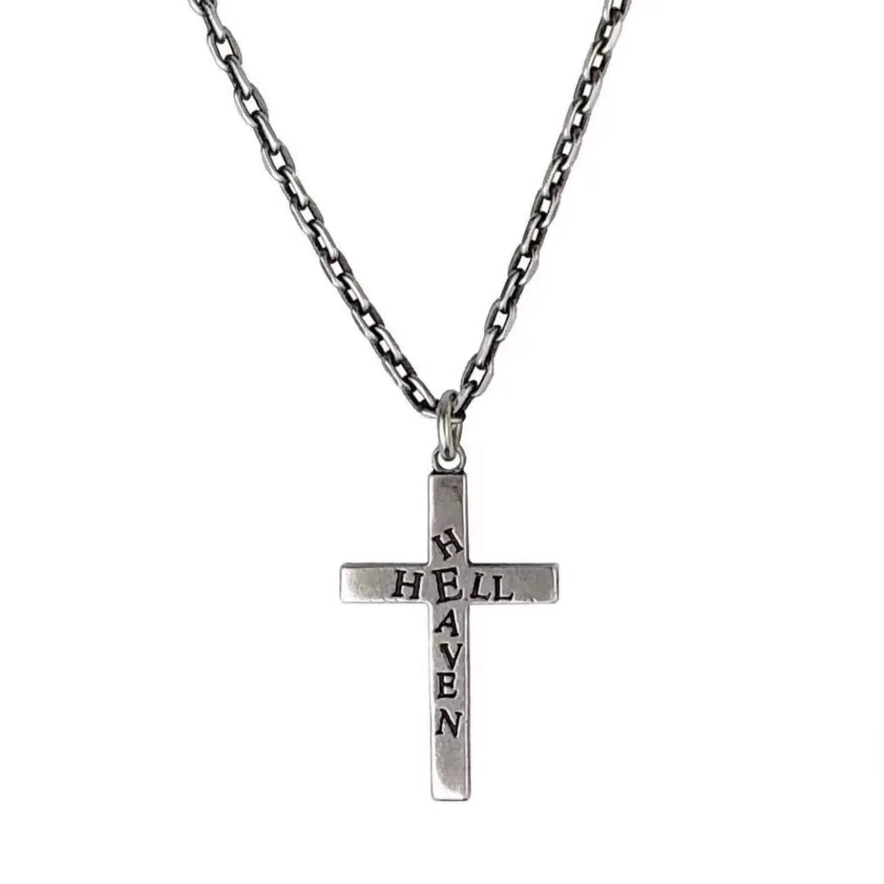 2024 UNDERCOVER Heaven Hall Hell Cross 925 Silver Necklace XL66