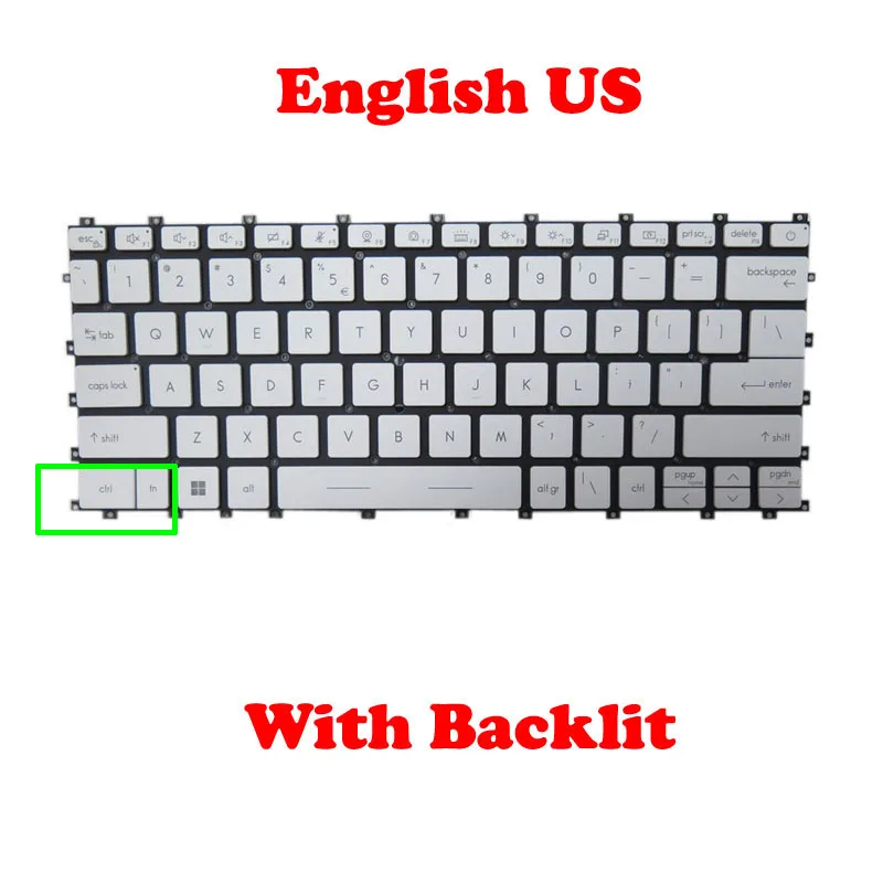YD Black/White Laptop Backlit Keyboard For MSI Modern 14 C5M C7M C7MG C11M C12M C12MO C12MOG C13M C13MG English US No Frame New