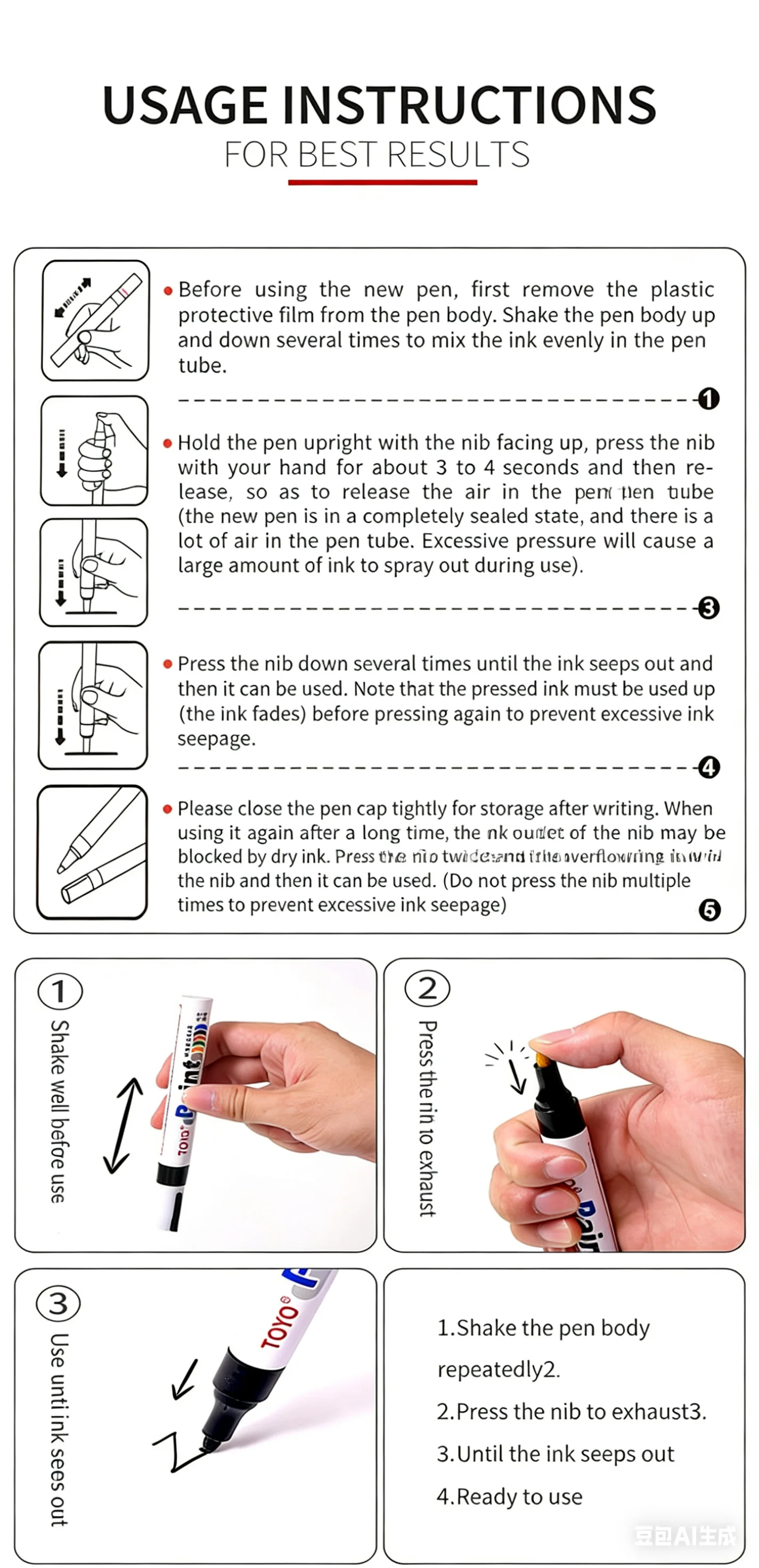Original TOYO SA101 Weißer Lackmarker Ölbasiert Permanenter Reifenmarkierstift Wasserfester Ausbesserungsstift – Detail 3