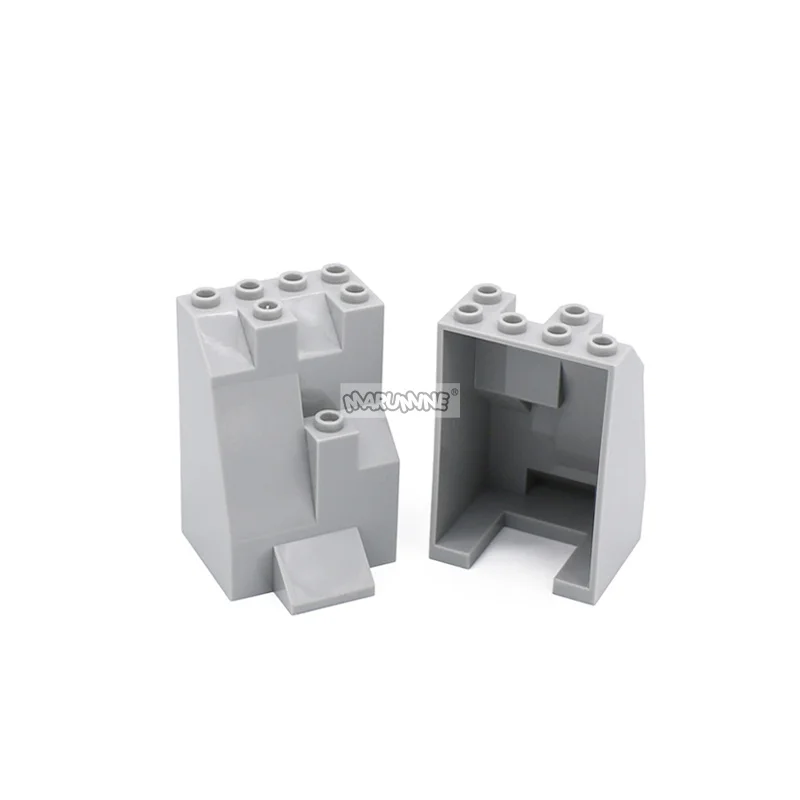 MARUMINE MOC 빌딩 블록 액세서리, 바위 패널, 마운틴 힐 스톤 벽돌, 조립식 모델링 호환 부품, 4x4x5