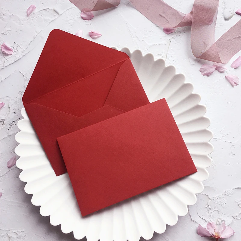 (5 pieces/lot) 15.5*10.5CM Simple Red Envelopes for Party Wedding Invitations Cards Letter Paper Vintage Blank Envelopes