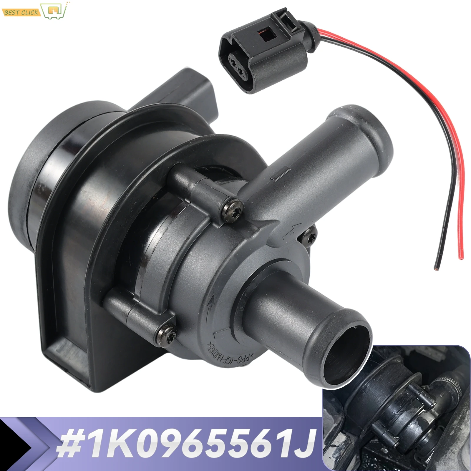 1K0965561J Cooling Water Pump Car Auto Additional Auxiliary Electric 12V for Jetta Golf CC Volkswagen VW Passat B5 B6 Audi A3