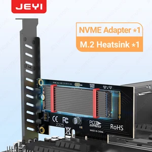 Adaptor PCIe ke NVMe JEYI M. 2 dengan Heatsink Aluminium, Kartu Ekspansi 64Gbps PCIe4.0 X4 Gen4 NVMe M. 2, 2230/2242/2260/2280 M-key 10 penjualan terbaik 2242 heatsink - №