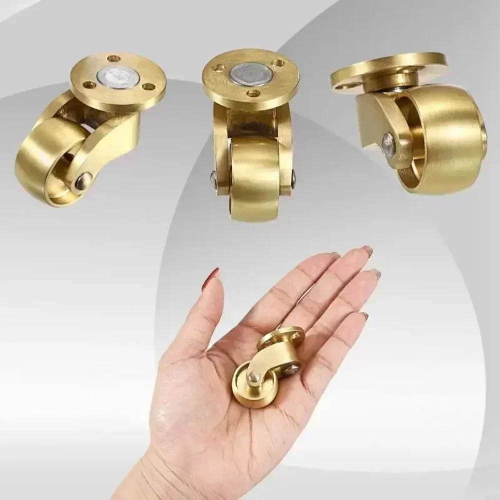 4-Pack Brass Universals Casters 360° Rotating Furniture Casters For Chairs And Cabinets, Brass Furniture Caster Tool Accessories