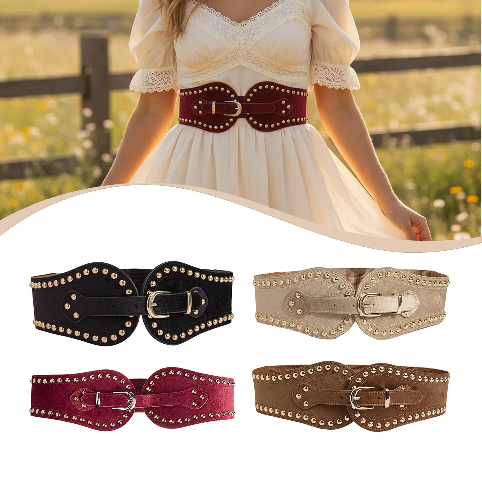 حزام خصر عريض قابل للتعديل، حزام خصر مريح وأنيق لرحلات الجينز