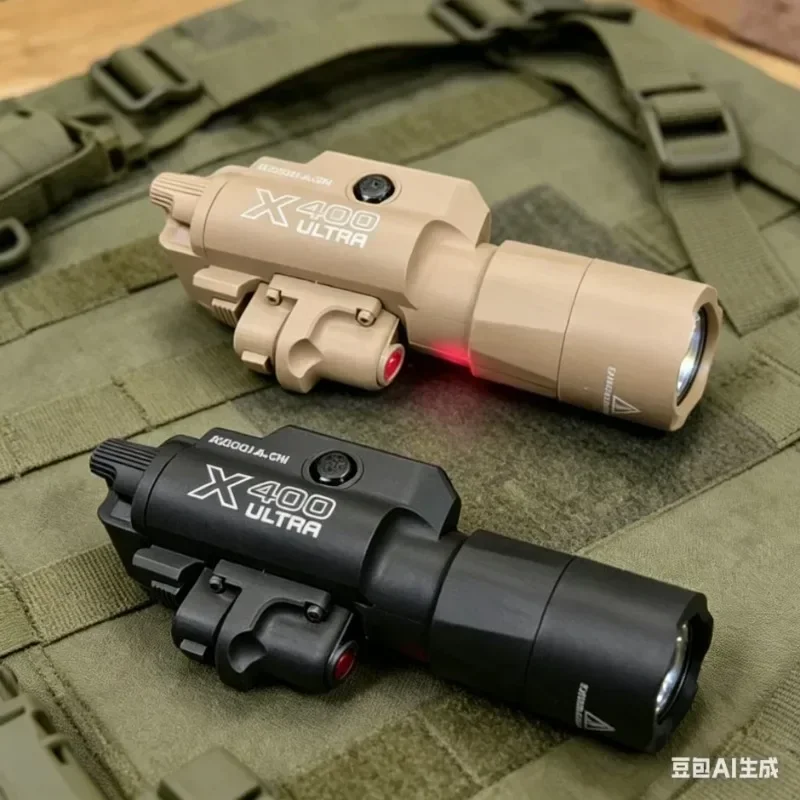 2026 NEW Tactical X400D Compact High Power Green Laser LED Torch Fits 20mm Standard Rail Airsoft Toy Shooting Accessory view 2