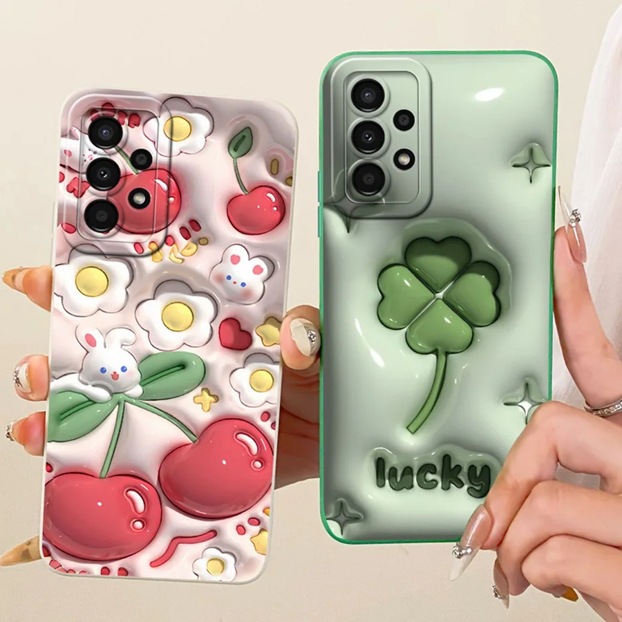 For Samsung Galaxy A23 4G 5G Phone Cover flower Cherry Pattern Matte Proective Advanced Case for Samsung A33 5G A 23 Shell