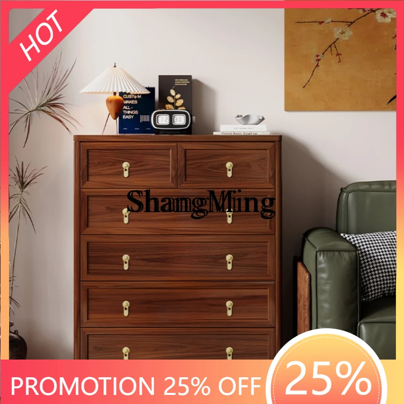 

SM mahogany five-layer six-chest cabinet simple living room storage bedroom storage all solid wood chest cabinet