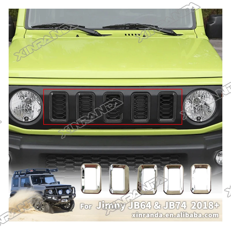 Car Front Grill Cover for Suzuki Jimny JB64 JB74 2018-2020 Styling Mouldings Car Front Grill Grille Decoration Cover