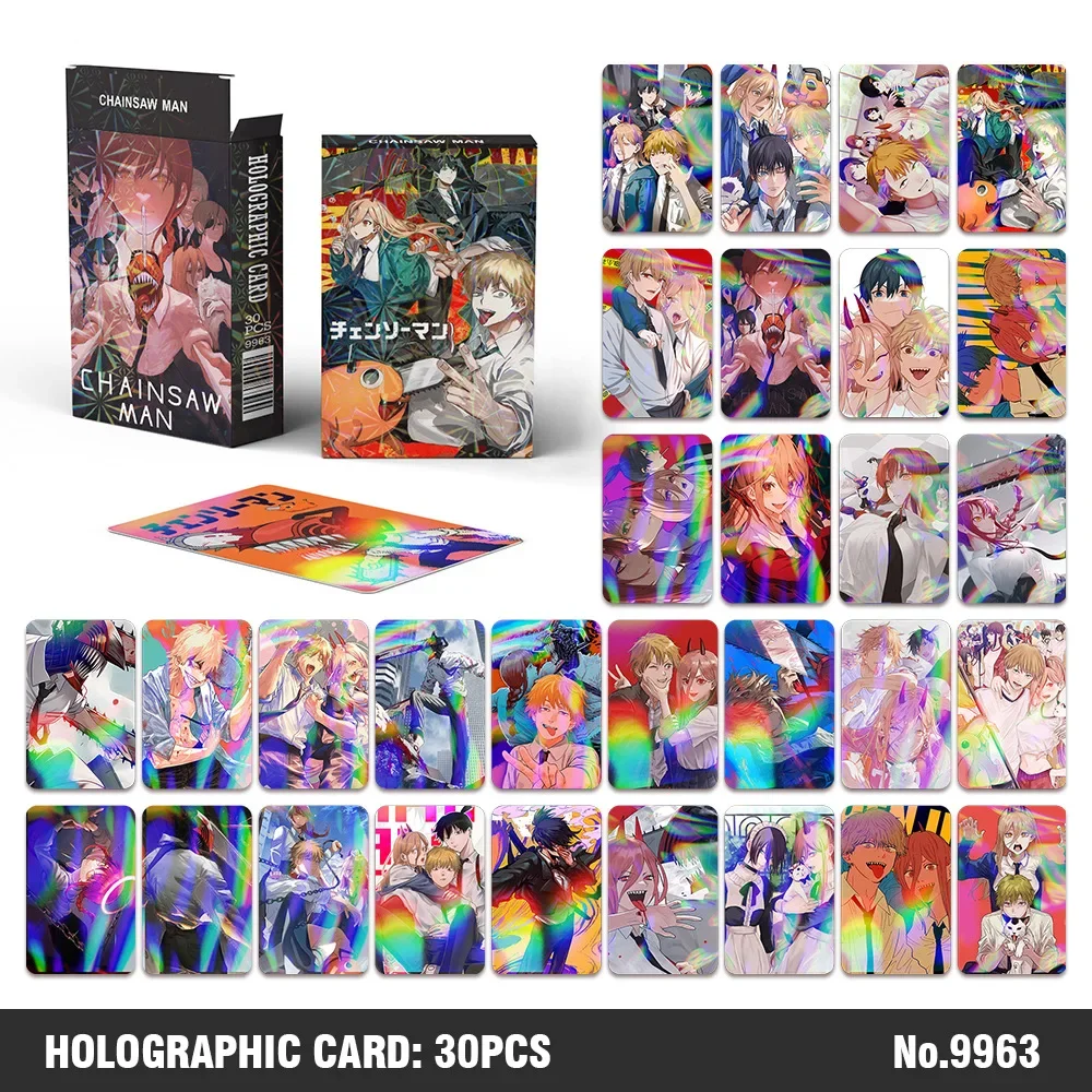 30PCS Dragon Ball Laser Flash Cards ONE PIECE HD Color LOMO Card NARUTO Cartoon Peripherals Anime Cards Jujutsu Kaisen Kids Toys