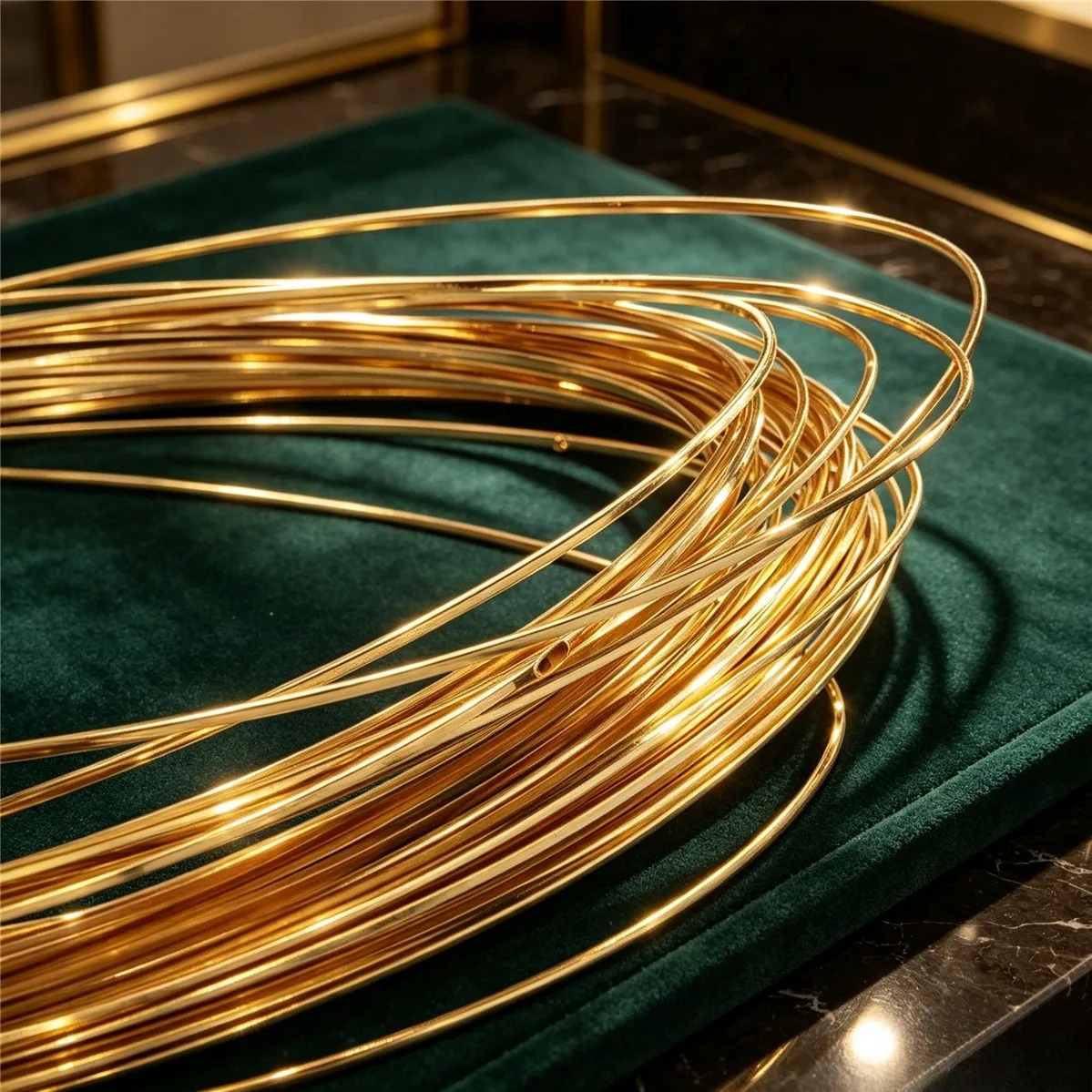 14K Gold Color Copper Real Gold Plated Square Gold Wire,Bracelet & Necklace Modeling Wire DIY Craft Material