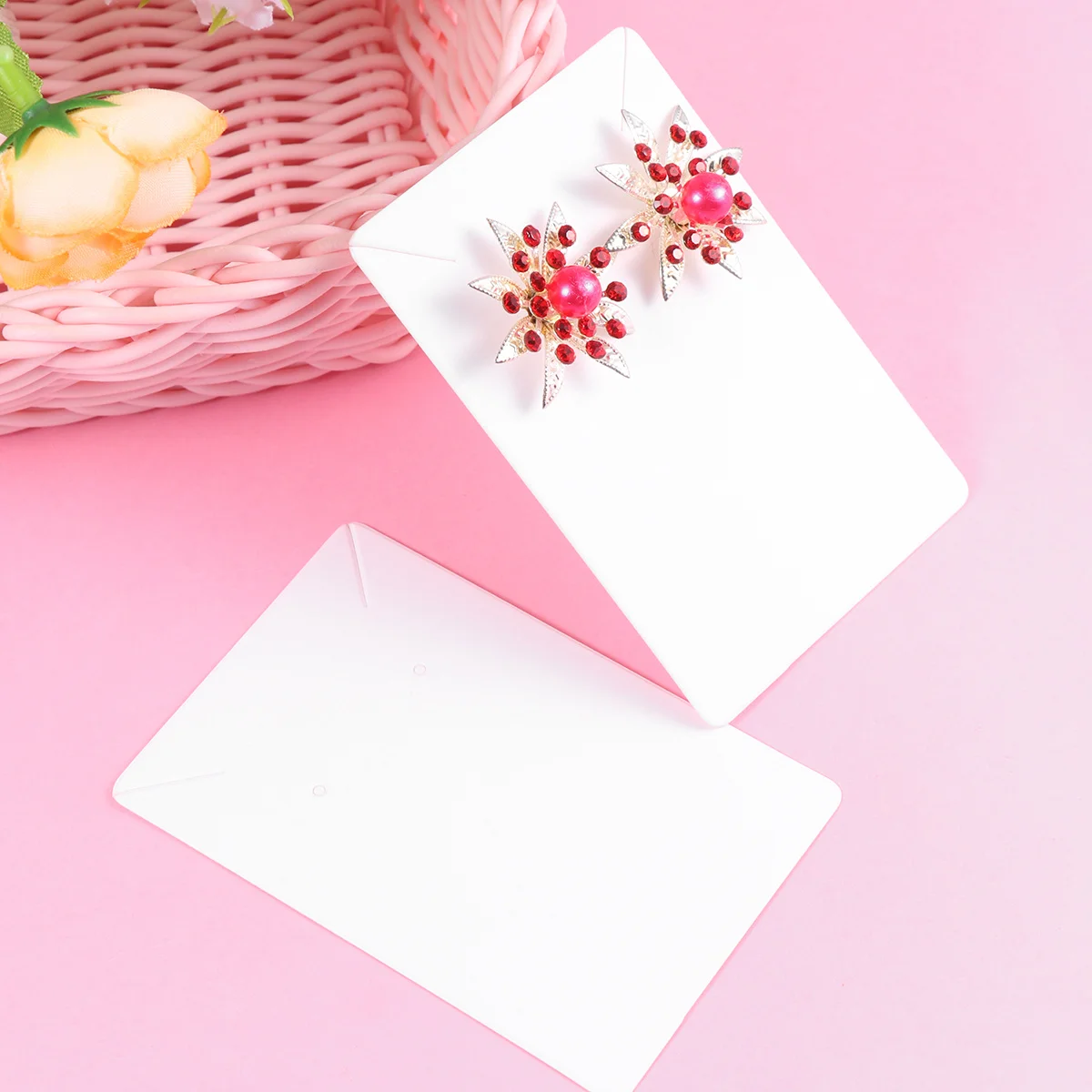 

100Pcs Jewelry Display Earring Cards Paper Holder Natural Kraft Precut Holes for Earrings Studs Bracelets Necklace