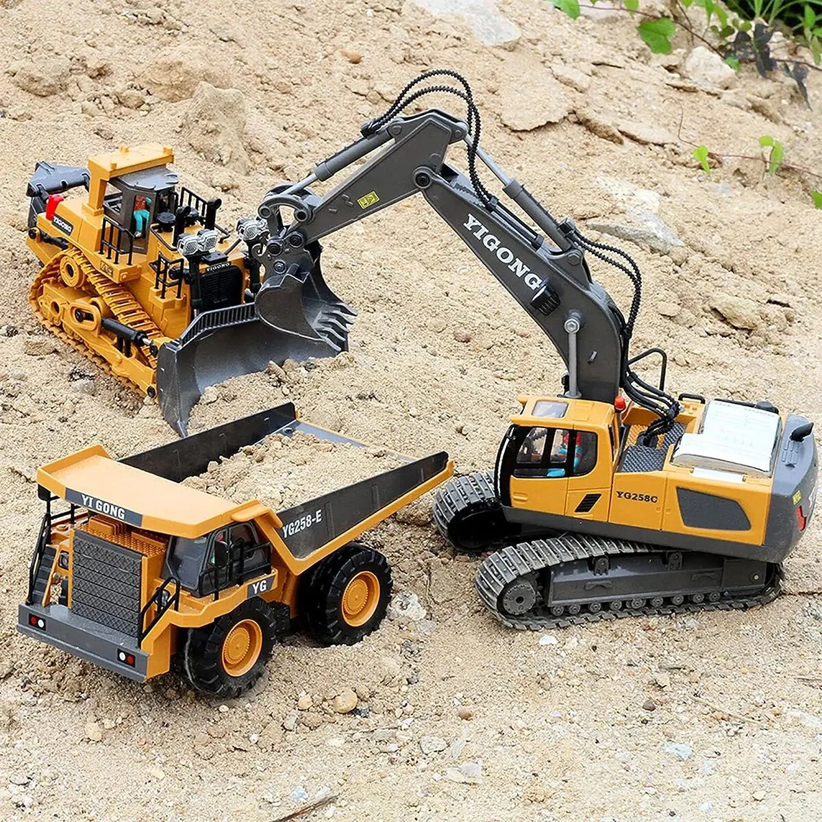 RC Car Children Toys Remote Control Car Toys For Boys Radio Control Excavator Dump Truck Bulldozer Electric Car Kids Toys Gift