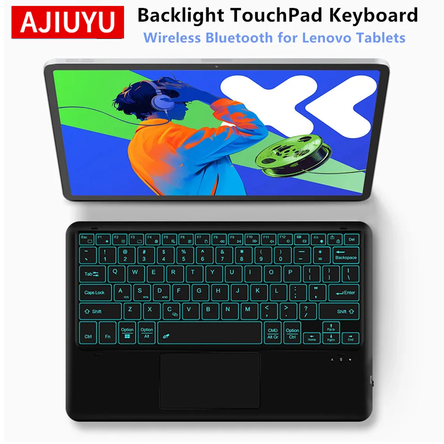 

Сенсорная клавиатура с подсветкой для планшета Lenovo Xiaoxin Pad Pro 12.7 2025 для Lenovo Idea Tab Pro P12 12,7 Беспроводная BT-клавиатура