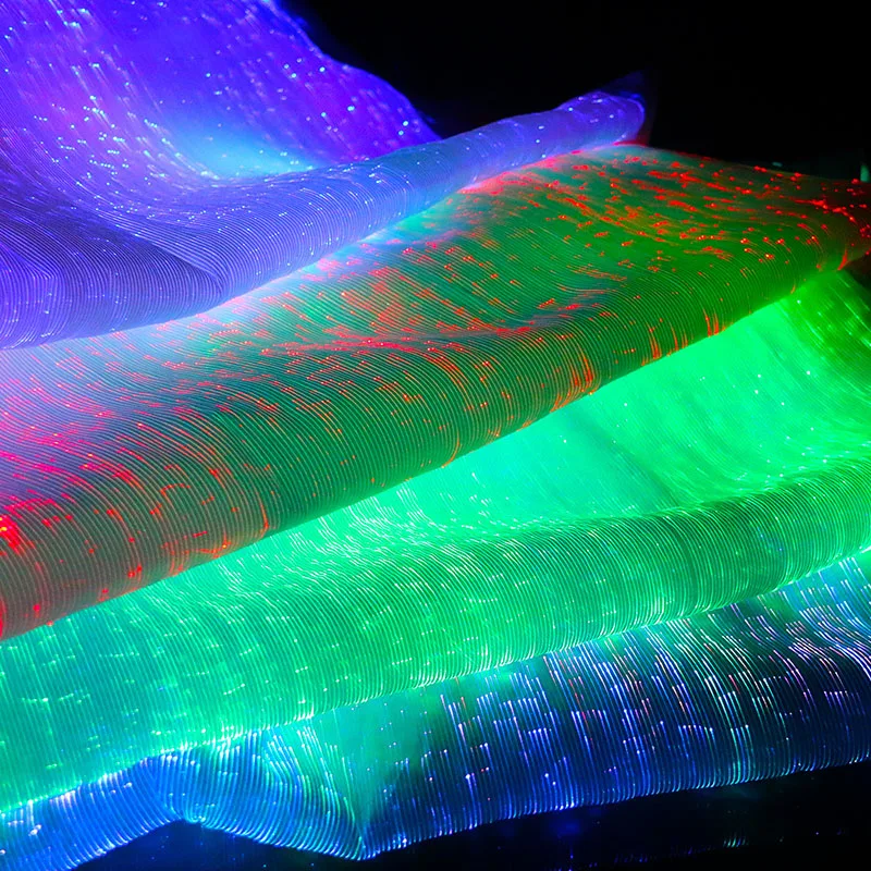 20x100cm LED Fiber Optic Cloth Colorful Luminous Cloth Fiber Optic Luminous Fabric