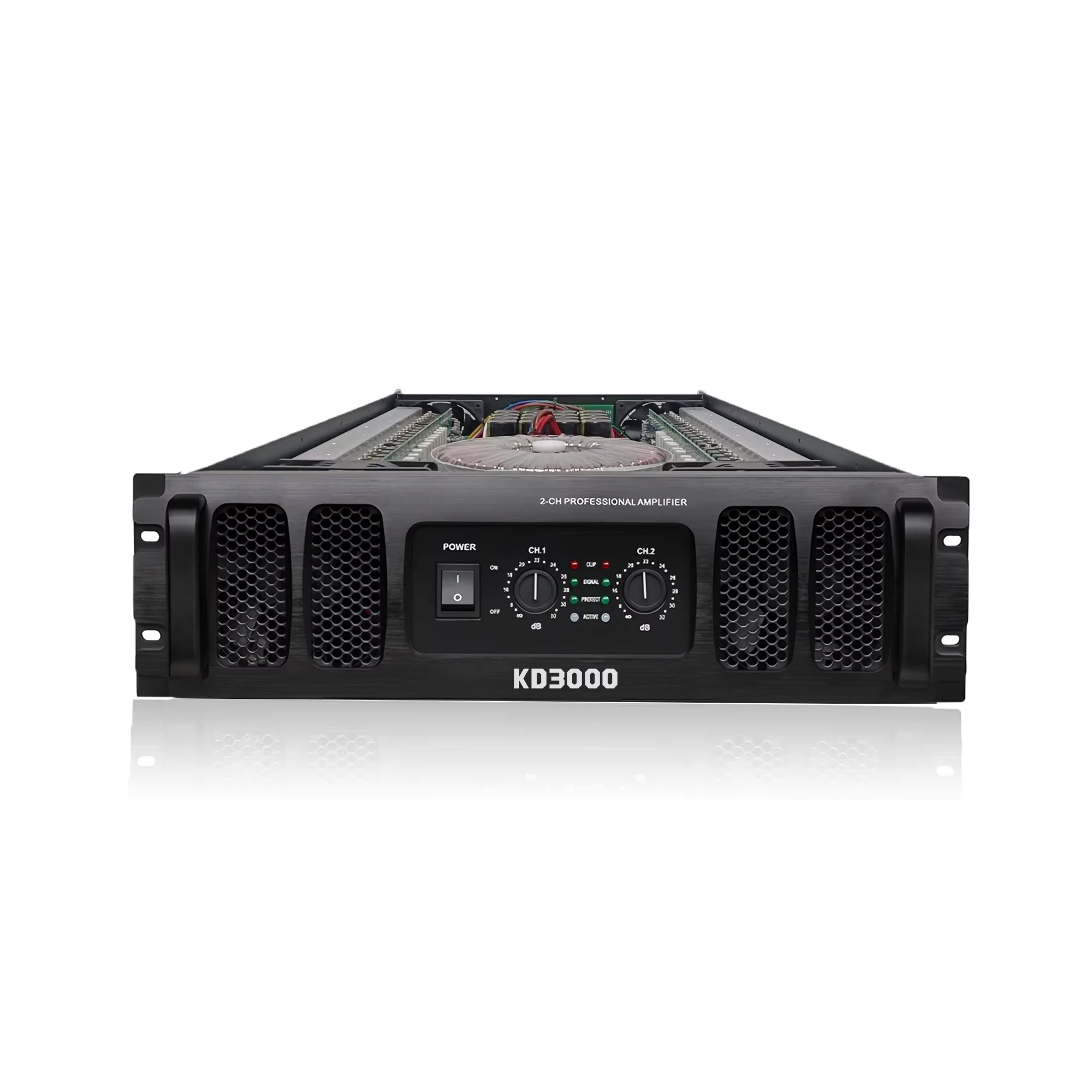 Impressive 3000W Class H Power Amplifier, High Power Amplifier for Indoor/outdoor Parties, Rock Concert Venues, Loud Metal Sound