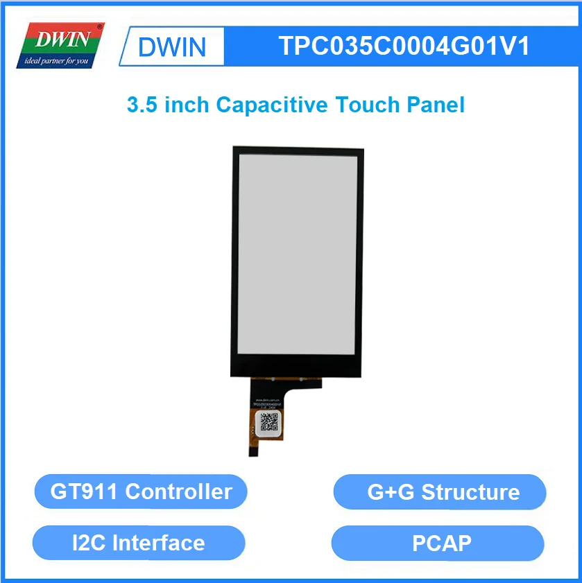 

DWIN 3.5 Inch GT911 Controller Capacitive Touch Panel Tempered Glass Touch Screen TPC035C0004G01V1