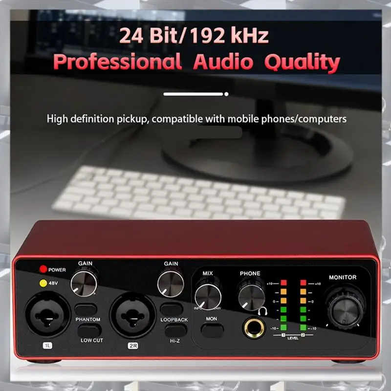 

Hot Selling-Usb Sound Card Mixer Professional Audio Interface For 48V Microphone Musical Instrument Recording,Usb Sound Card Mix