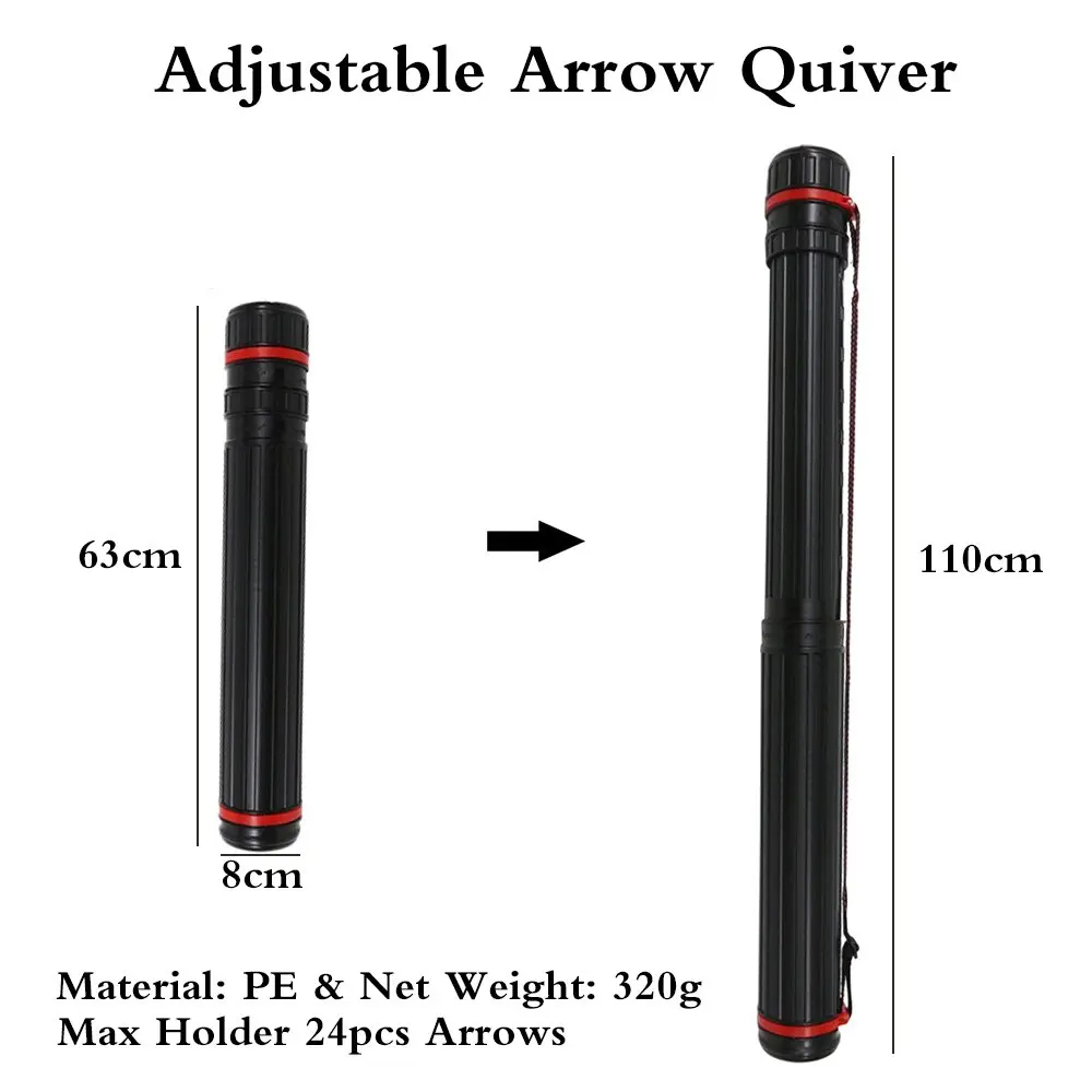 Arrow Quiver Holder Archery Bag Adjustable Arrow Back Quiver Bag for 20pcs Arrows Outdoor Hunting Shooting Sports