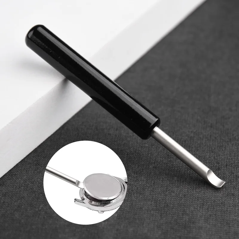 1pc Schwarz Uhr Zurück Abdeckung Opener Werkzeug Zurück Fall Hebeln Messer Entferner Professionelle Reparatur Werkzeug für Uhrmacher Ersatz batterie