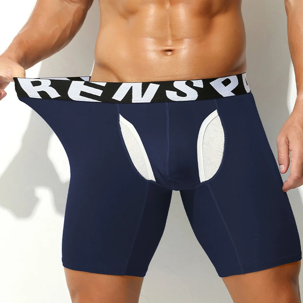 

Men Long Leg Shorts Boxers Anti-wear Trunks Legs Sport Underwear Femboy Separate Soft Sleep Lingerie Pouch Male Sexy Panties