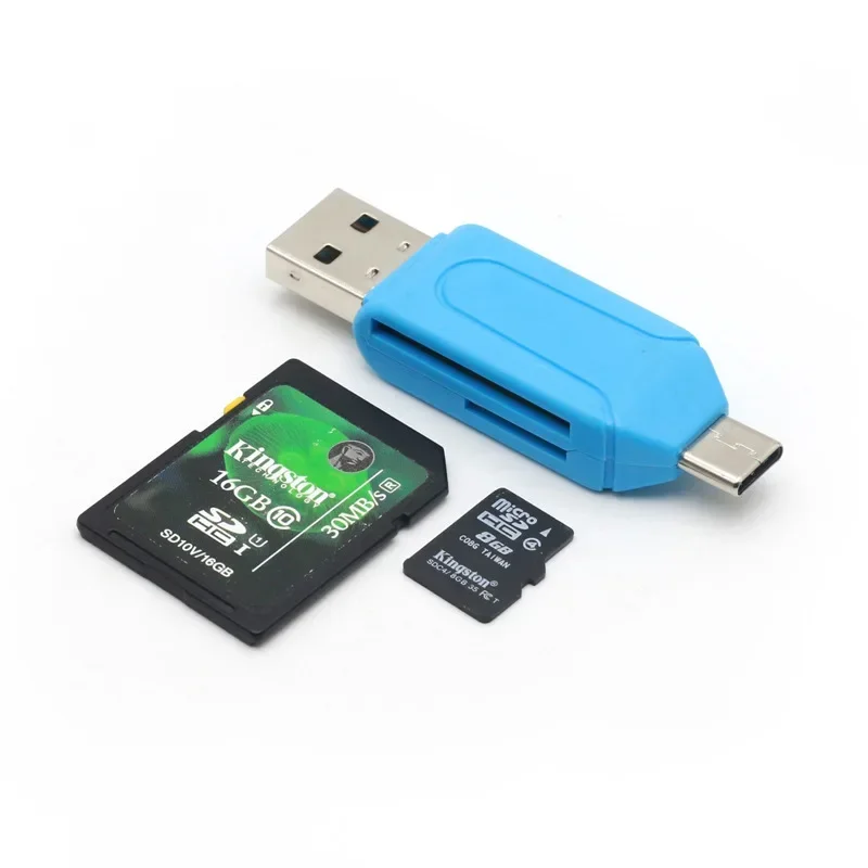 2 In 1 Micro USB OTG Universal Micro USB Card Adapter Android Computer Adapters Extension Headers Card Reader For Android TF/SD