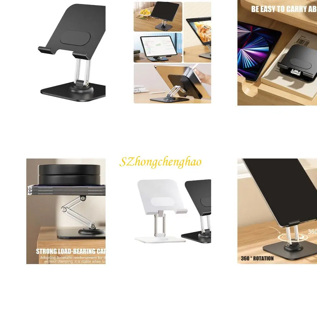 

Foldable Phone Stand, 360 Rotation and Adjustable and Stable Base for Phones Pads Tablets Holder Brackets 601D
