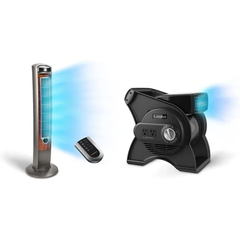 

Oscillating Tower Fan, Nighttime Setting, Remote Control, Portable, Timer, for Bedroom & High Velocity Pivoting Utility