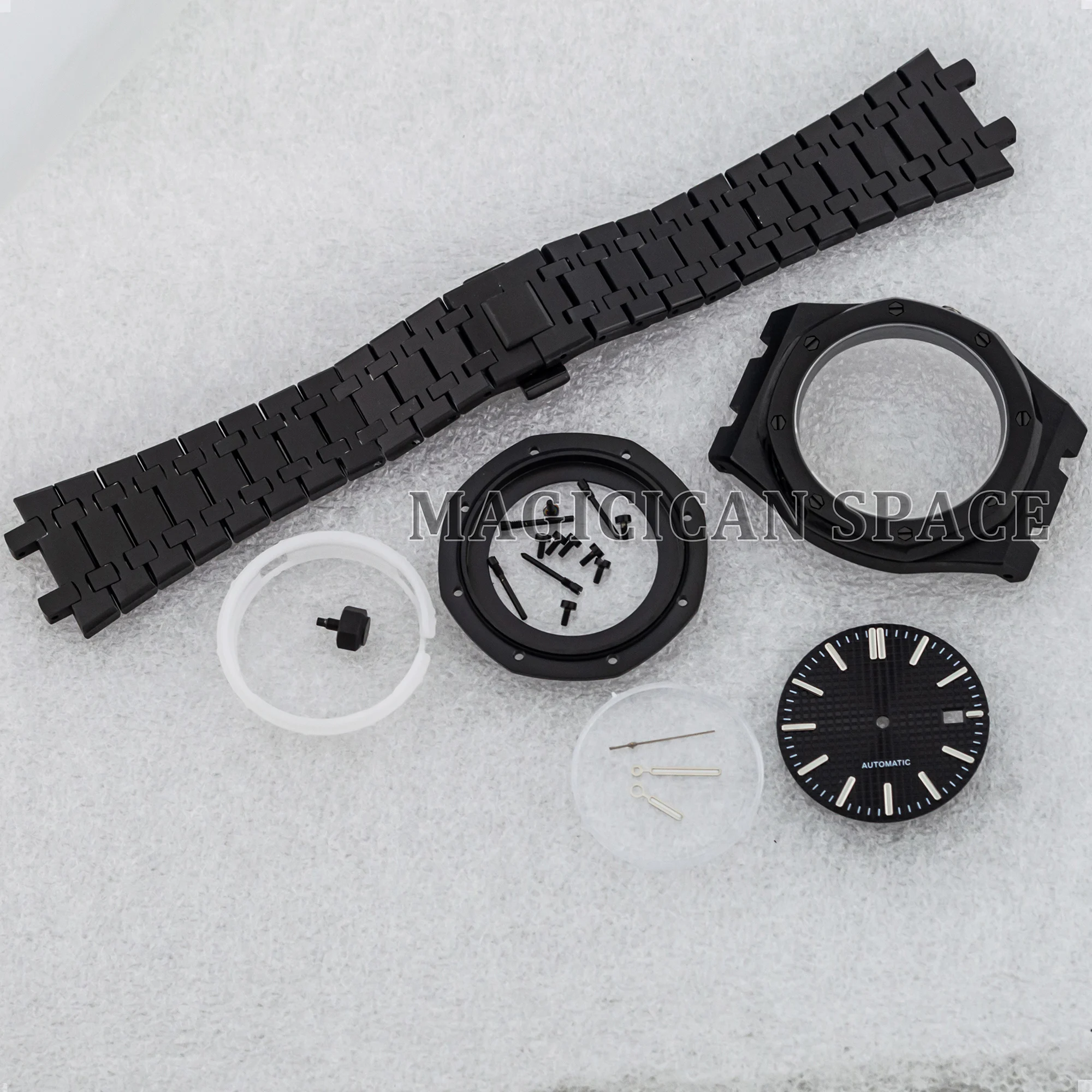 

42mm NH35 Case Dial Hands Stainless Steel Sapphire Glass Watch Parts for Oak NH35 NH36 Movement