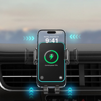 OSSKY W8 Mini 15W Wireless Car Charger 360 Degrees Phone Holder Car Air Outlet Shockproof Clip for IPhone Huawei Xiaomi Samsung