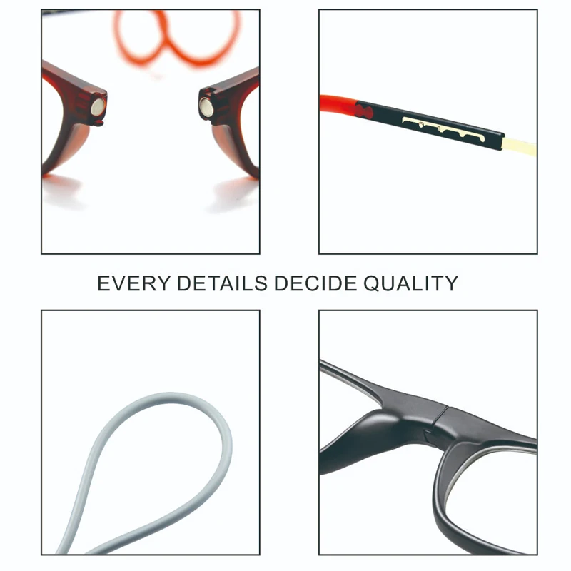 New Magnet Hanging Neck TR90 Reading Glasses Men\'s Women Anti-Blue Light Portable Ultra-light Computer Spectacles Round-Frame