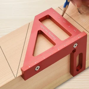 45°90° Aluminum Multi-Angle Measuring Ruler Square Protractor for Woodworking Miter Triangle-Ruler Utility Tracing Meter Tool