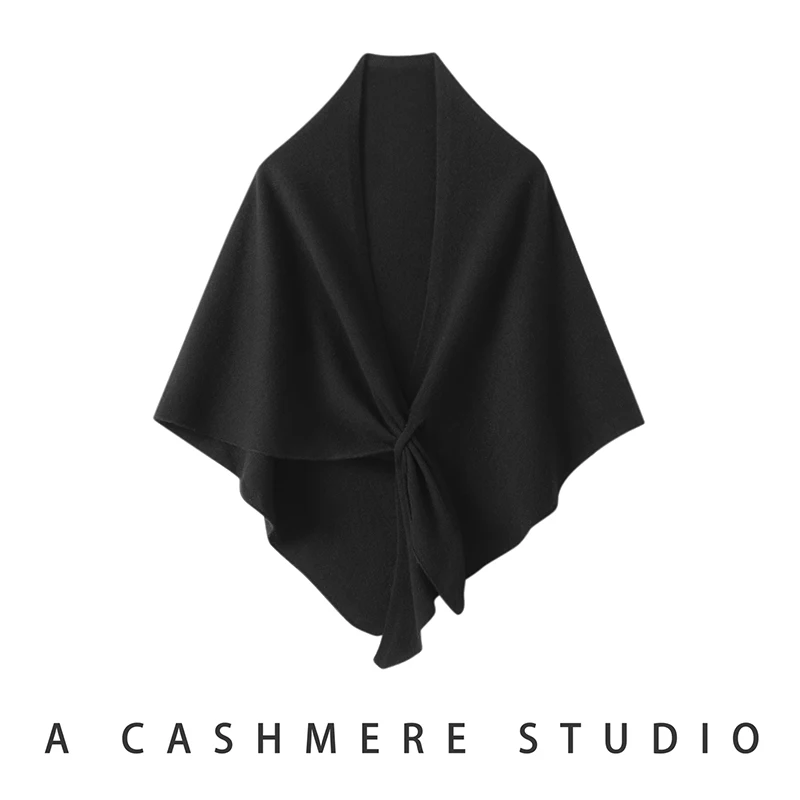 Women Cashmere Shawls Spring Autumn Winter 100% Cashmere Knitwear Big Scarf Cross Shawl Versatile Skin-friendly Triangular Shawl