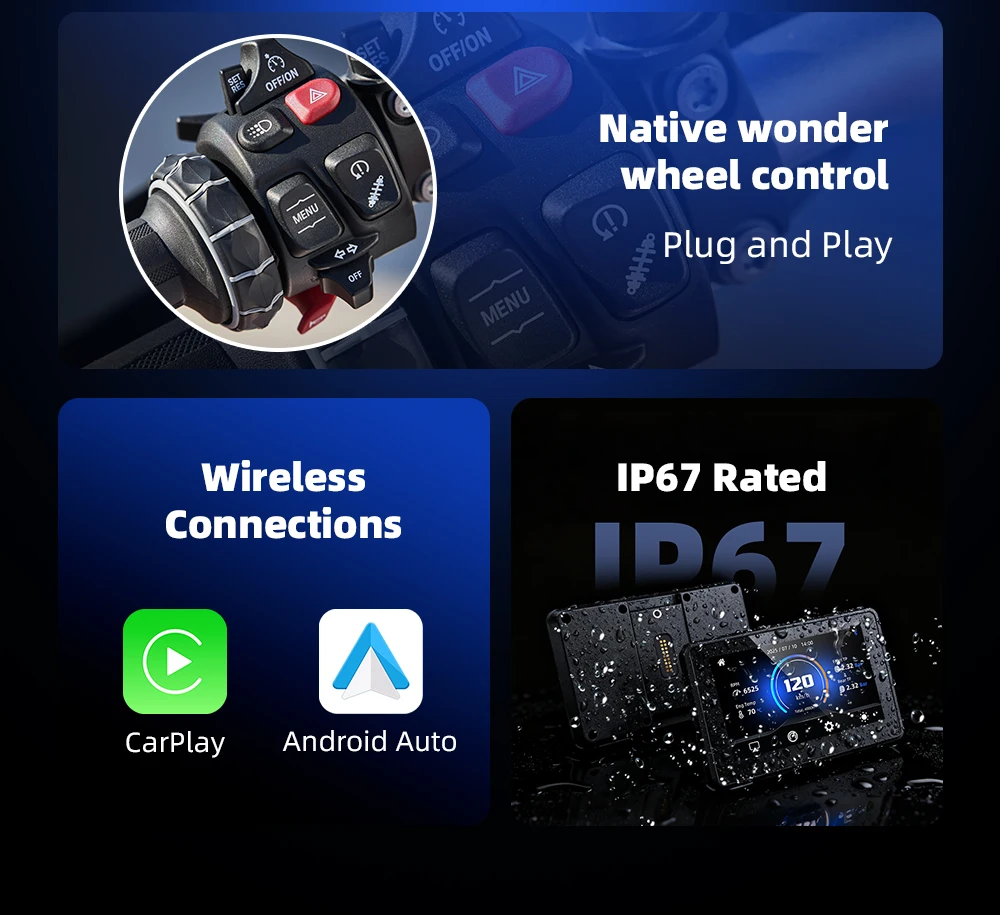 HOT 5Inch Linux Motorcycle Screen Wireless CarPlay Android Auto for BMW R1200GS R1250GS etc. ADV Digital Dashboard With protocol