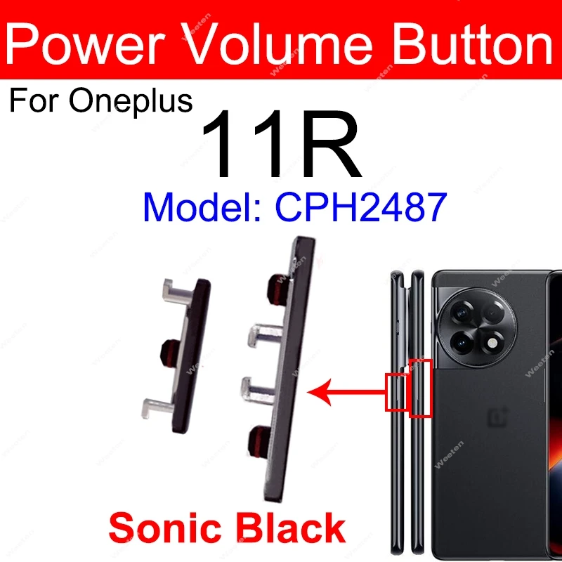 Botão de ligar/desligar volume para oneplus 1 + 10t e 11r, lado botões peças