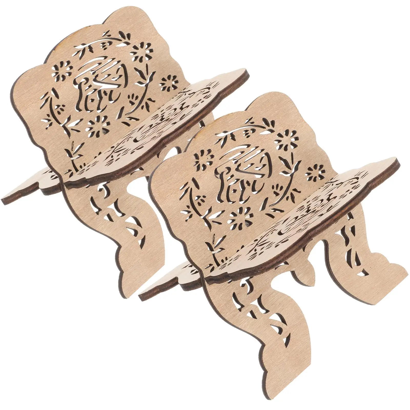 

2Pcs Wooden Bookshelf Decorations Vertical Stand for Reading Holder Display Bracket Craft Elegant Appearance Material