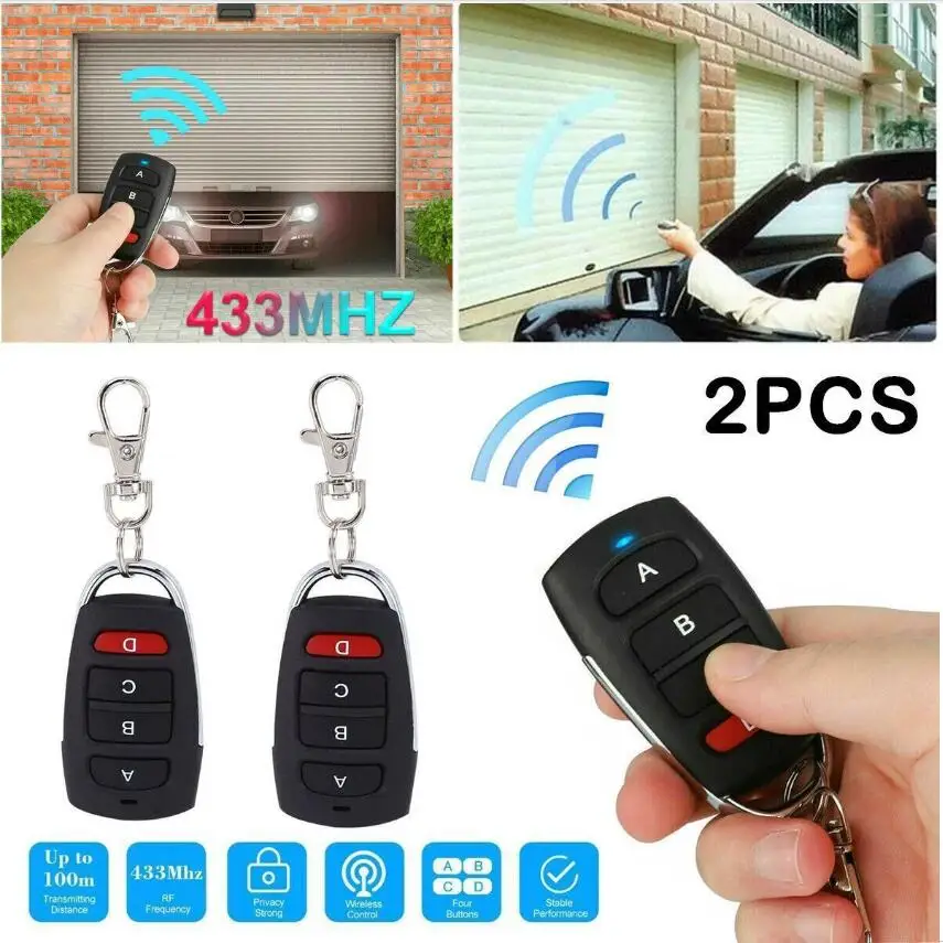 

Universal Garage Key Duplicator 433MHz Remote Control Gate Door Opener 433.92MHz Automation For Swing command Self-copying Clone