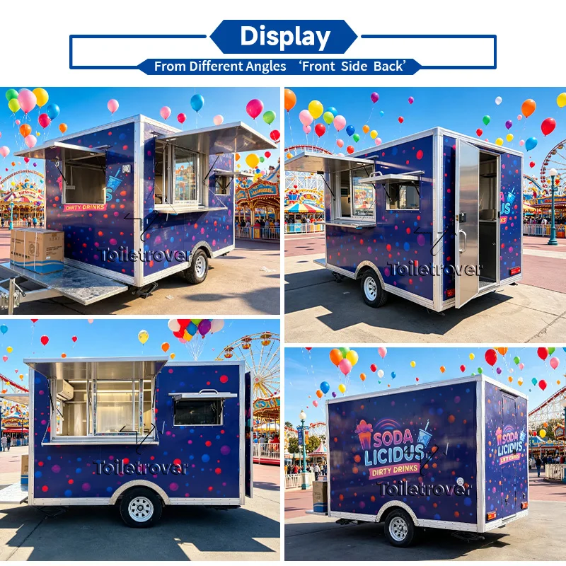 European Food Truck Trailer Commercial Food Truck Ice Cream Food Cart Street Mobile Food Trailers Used for Sale Cheap