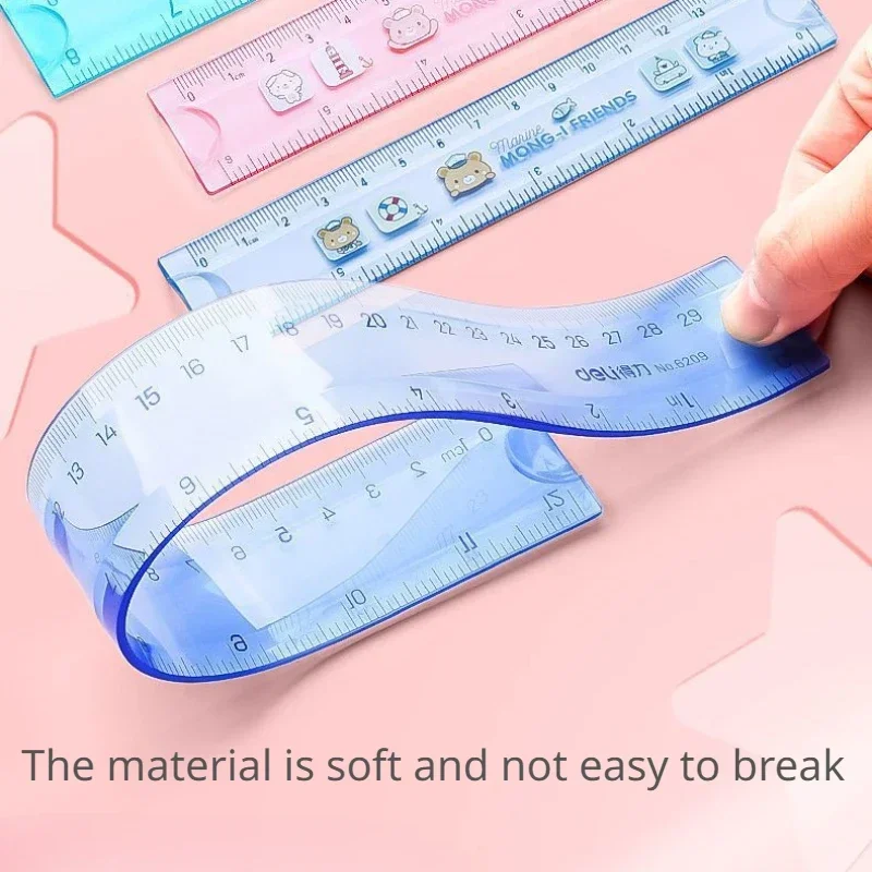 Student Aesthetic Stationery Soft RulerCute Color Ruler 30CM Soft Ruler Flexible Ruler 20CM School Supplies Kawaii Stationery