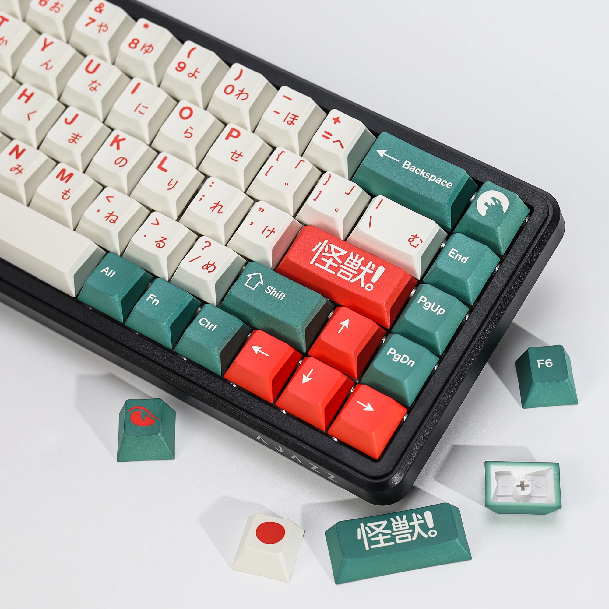 KBDiy Japanische Tastenkappen GMK Kaiju PBT 143 Tasten Retro PBT Cherry Profil Alice ISO Tastenkappen für 60% Gaming Mechanische Tastatur – Detail 15