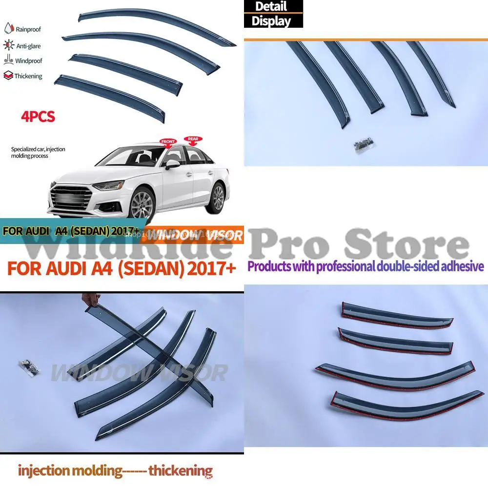 

1 set For Audi A4 Window Visors Rain Deflector Car Side Window Rain Guard for Audi a4L 2017+