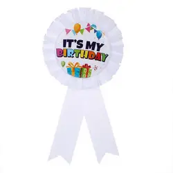 Birthday Badge Adorable Creative Delicate Pattern Tinplate Birthday Party Brooch It's My Birthday Brooch Pin Party Home Supplies