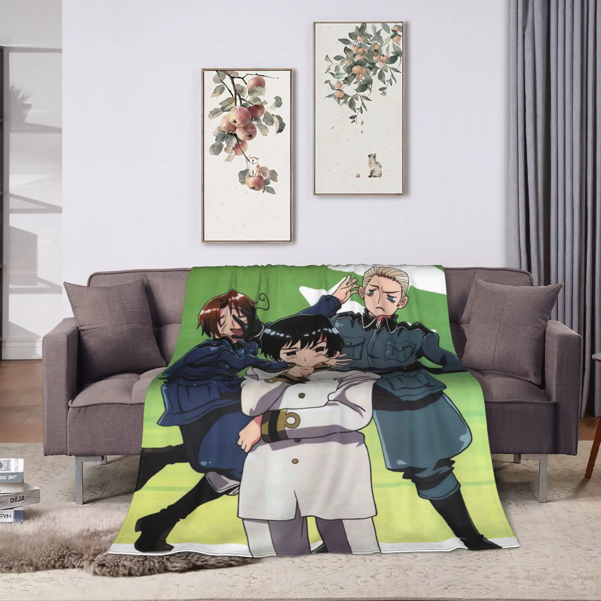 Super Soft Blankets Travel Hetalias Axis Powers Throw Blanket  Flannel Bedspread For Outdoor Fluffy Sofa Bed Cover