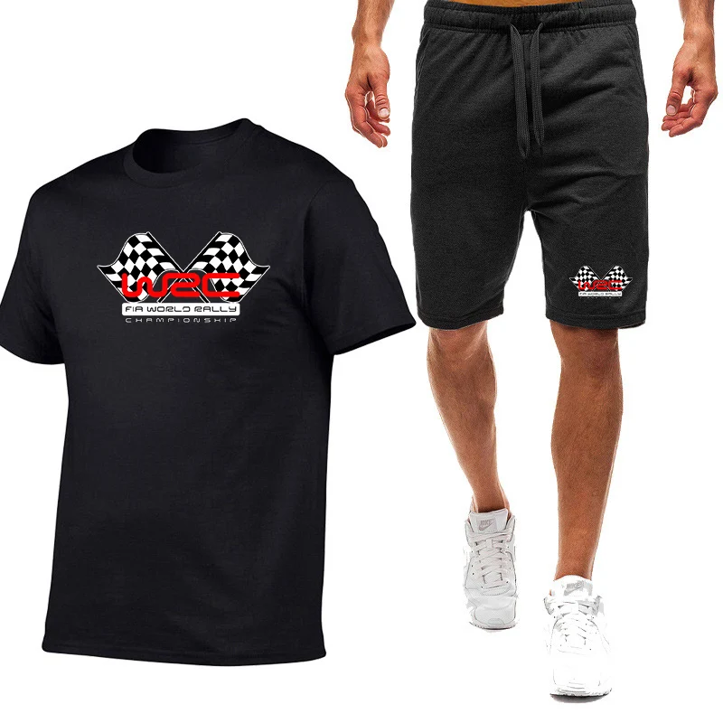 

2026 Men's World Rally Championship WRC Logo Print Summer Lightweight Round Neck Slim Comfortable T-shirt Pants Suits