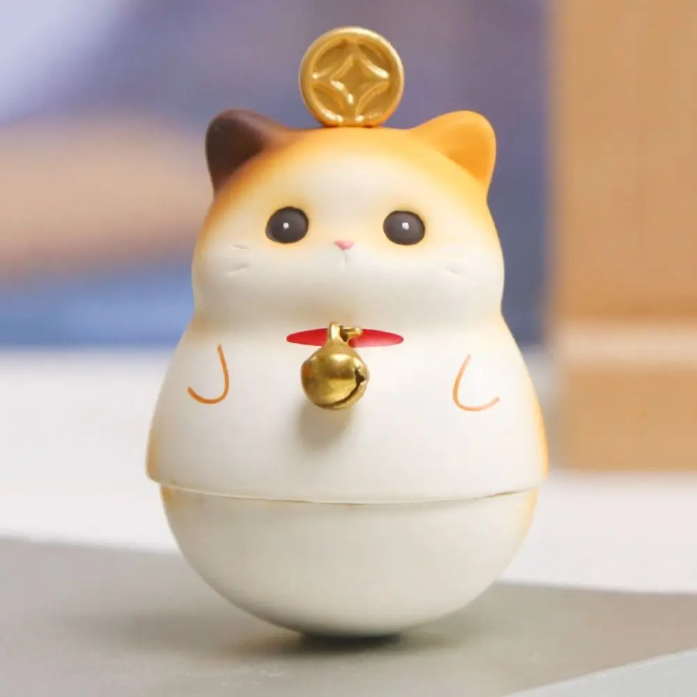 Настольный орнамент, встряхивающие игрушки, качающаяся кукла с котом, пухлый мультяшный кот, украшение из смолы, кавайный милый кот, автомобильные украшения, поделки из смолы