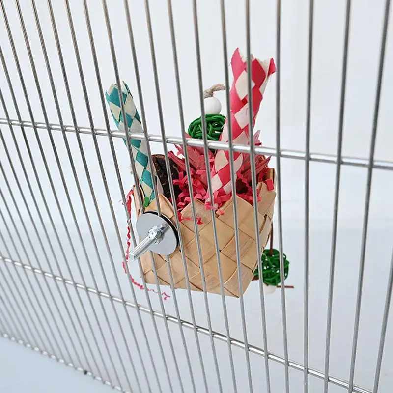 Bird Cage Toys Colorful Parrot Chewing Gnawing Toy Safe And Harmless Interesting Parrot Toy For Parakeets Cockatiels Budgies