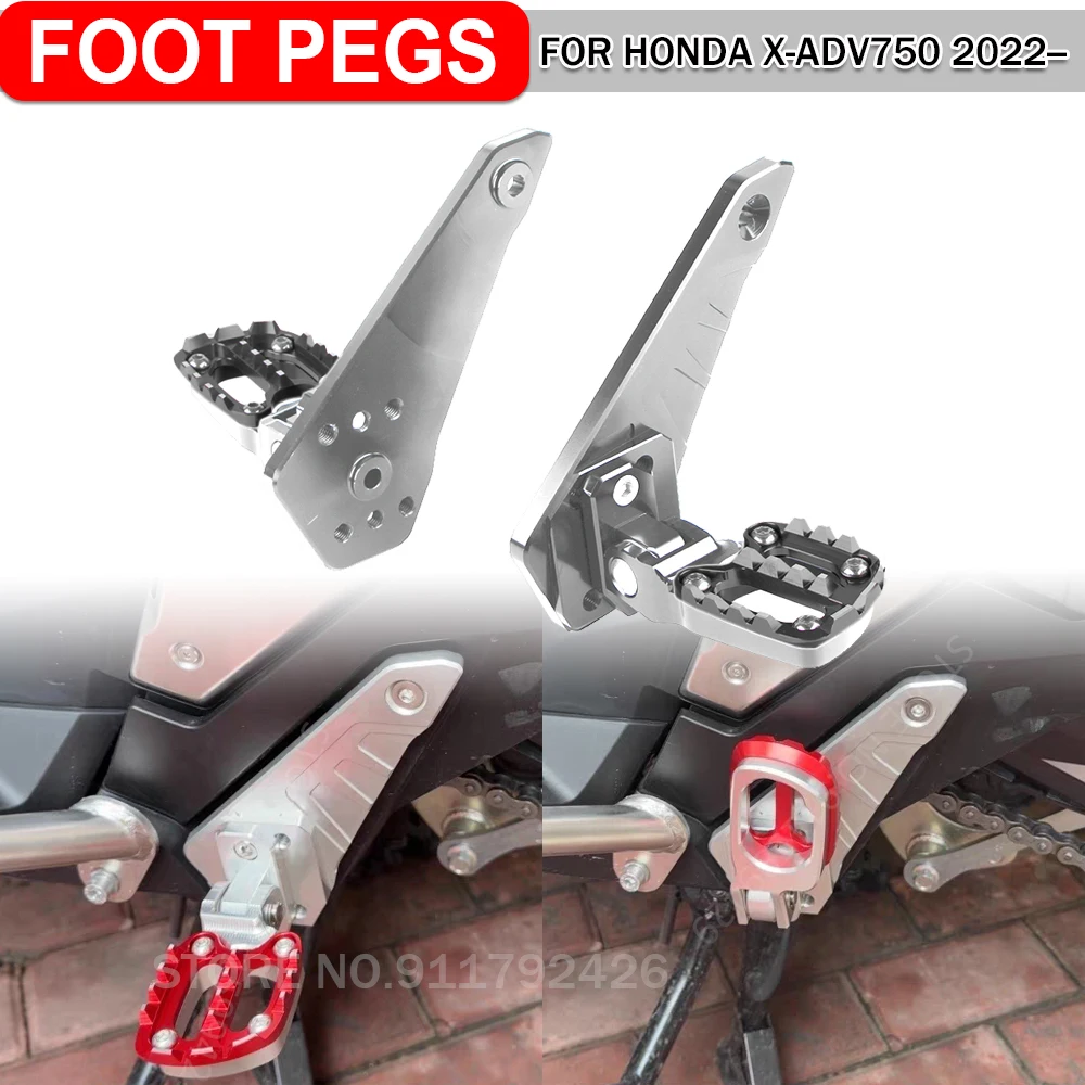 

For X-ADV 750 2023 Motorcycle Passenger Rearsets Footrest Antiskid FootPegs For Honda XADV750 Rear Side Folding Foot Pegs Sets