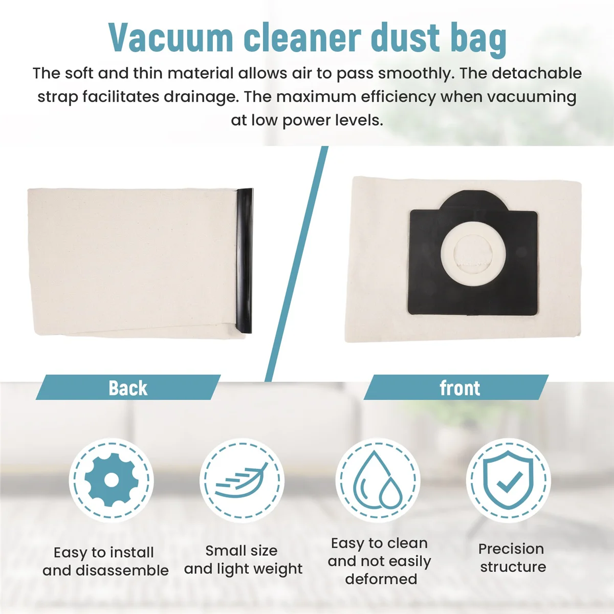Washable Filter Bags for Karcher WD3 Premiu Vacuum Cleaner Bag Proscenic Vacuum Part