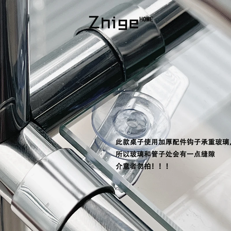 Small Dresser Stainless Steel Single Desk Glass Makeup Table Display Stand Desk Dining Table