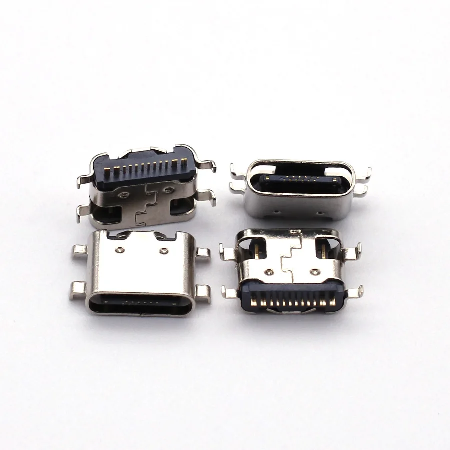 10pcs USB-3.1 USB Connector Type C Horizontal Mid Mount 16P Female 1.6mm through board 0.8mm for charger adapter DIY Type C